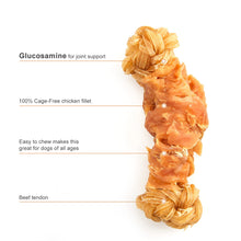 Load image into Gallery viewer, Jungle Calling Beef Tendons for Dogs, Chicken Wrapped Tendons Dog Chews Long Lasting Hip and Joint Supplement for Dogs with Glucosamine (Knotted Bone)
