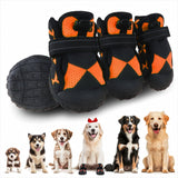 Furmate Dog Shoes for Large Small Medium Dogs,Waterproof Dog Boots & Paw Protectors with Breathable Mesh for Summer Hot Pavement,Anti-Slip Dog Booties for Hiking Hardwood Floors Winter Snow (Orange-1)