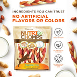 NutriChomps Dog Chews, 6-inch Braids, Easy to Digest, Rawhide-Free Dog Treats, Healthy, 10 Count, Real Chicken, Peanut Butter and Milk flavors