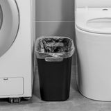 Plastic Small Trash Can Wastebasket, Garbage Container Basket for Bathrooms, Laundry Room, Kitchens, Offices, Kids Rooms, Dorms, 3.5 Gallon, Black