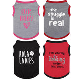 4Pcs Dog Shirt Lightweight Summer Puppy Clothes Cute Printed Sleeveless Pet T Shirts Dog Clothes for Small Dogs Girl Boy Cat Outfit Tank Top, L, Group2