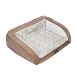 Serta Orthopedic Quilted Couch Dog Bed for Pets – Chocolate Brown (Small)