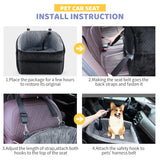 Dog Car Seat for Small/Medium Dogs, Upgrade Dog Booster Seat,Detachable and Washable Pet Car Seats with Thick Cushion Safety Leash and Storage Pockets(Black/Grey)