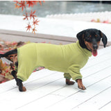WhaleMire Dachshund Dog Turtleneck Warm Sweater, Winter Clothes, Suitable for Dachshunds (Green, Large)