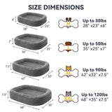 JOEJOY Orthopedic Dog Beds Large Sized Dog, XL Egg-Crate Memory Foam Pet Couch Bed with Bolster Sides, Waterproof Lining, Removable Washable Cover & Non-Slip Bottom, Grey