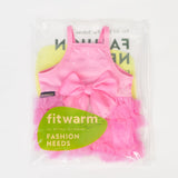 Fitwarm Sparkly Dog Tiered Dress, Fancy Dog Clothes for Small Dogs Girl, Bohemian Doggie Birthday Outfit, Pet Apparel, Pink, XXS