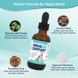 Nasal Congestion Relief Drops for Cats and Dogs, Sinus Support Supplement for Pets, Helps with Sneezing Runny Nose & Respiratory Comfort, Cat Dog Sinus Relief for Supports Clear Breathing