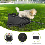 Foldable Pet Wagon with Handle, Pink and Black, Rolling Dog Stroller Cart (Black)