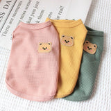 BIECWIAY Cotton Dog Shirt Summer Lightweight Pet T-Shirts Soft Breathable Stretchy Cats Dogs Tee Shirt Sleeveless Vest Dog Apparel for Medium Small Dog Clothes, 3PCS Yellow&Green&Pink