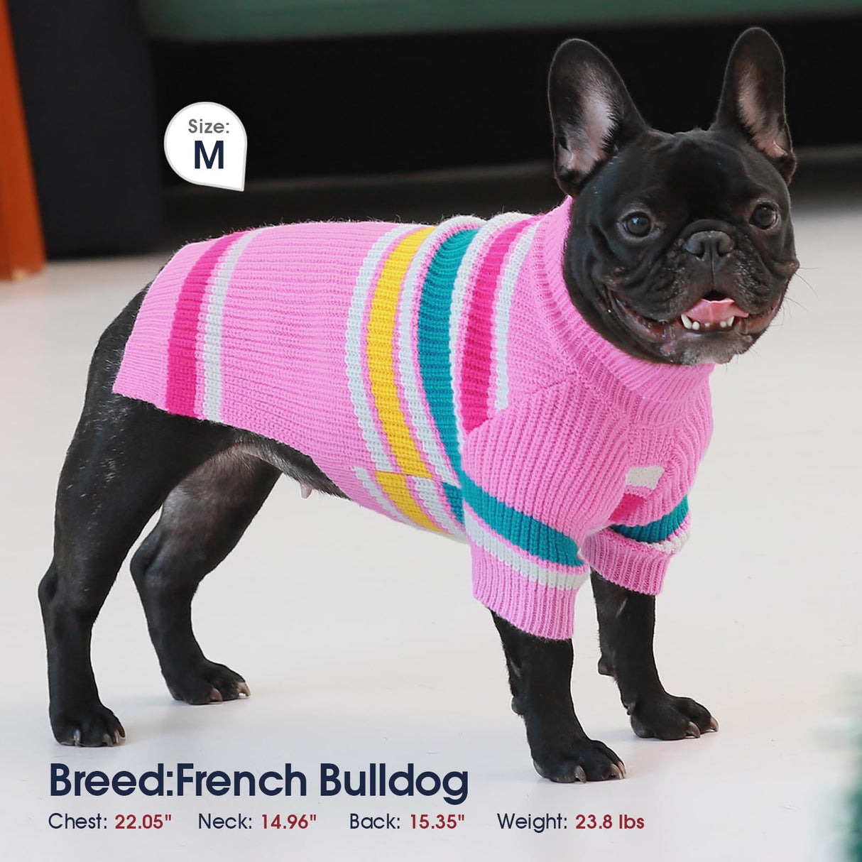 IECOii XXL Dog Sweaters - Turtleneck Pullover for Extra Large Dogs, Pink, XXL