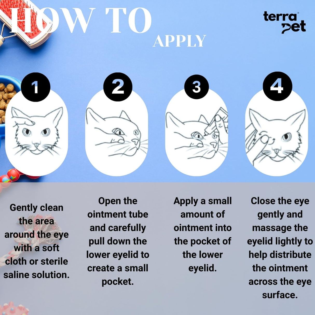 TERRAPET Pet Eye Cream Health for Dogs, Cats, Cattle, Sheep, Horse, Bird 1/8 oz / 5 gr, 1 Tube Gentle Daily Eye Care, Easy Topical Application