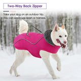 SUNFURA Dog Winter Coat, Medium Dog Coat Jacket with Fleece Lining for Cold Weather, Warm Puffer Jacket Turtleneck Snowsuit with Leash Hole for Jack Russel, Boston Terrier, Hot Pink M
