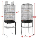 Yaheetech 64-inch Play Open Top Medium Small Bird Cage with Detachable Rolling Stand for Parrot Lovebirds Finches Canaries Parakeets Cockatiels Budgie Parrotlet Conures