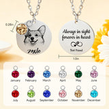 CDBUY Custom Dog Necklace for Women – Personalized Pet Portrait Pendant with Photo or Name, Customized Engraved Round Memorial Gifts for Dog or Cat Loss