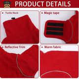 Brabtod Dog Fleece,Soft Dachshund Sweater,Cozy Pet Dog Vest Pullover Jacket with Leash Hole,Miniature Dachshund Clothes for Cold Weather(Red,Medium)