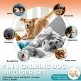 JTEWZX Dog Calming Pheromones Diffuser to Calm Pet Reduce Aggression Fighting Barking Stress 7 in 1 Advanced Kit Appeasing Pheromone Diffuser 3 Plug in+4 Pack 48ml Refill