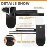 KOOLTAIL Dog Shoes for hot/Cold Pavement, Waterproof Dog Booties to Prevent Licking for Small Medium Large Size Dogs, Anti-Slip Dogs Boots & Paw Protectors Socks for Hardwood Floor, Black L