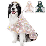 ExploreU Dog Raincoat, Waterproof Windproof Dog Rain Jacket with Hood, Rain Coat with Leash Hole, Adjustable Raincoat Poncho for Small Medium Large Dogs Outdoor (Pink, M)
