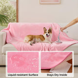 Sunheir Waterproof Dog Blankets for Extra Large Dogs - Cat Blanket Washable for Couch Protection, Soft Sherpa Fleece Puppy Throw Blanket to Prevent Urine Leaks & Protects Furniture, 50"X 60", Pink