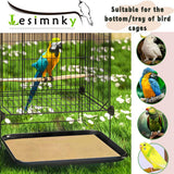 Lesimnky Bird Cage Liner 50-Pack 17” x 11” Gravel Paper Cuttable Pet Sandpaper Special for Bird Cage in Sea Sand, Easy Clean Pet Sandpaper Calcium Paper for Birdcage Parrots Cockatiels (50)