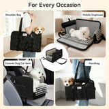 Nibnozy Center Console Dog Car Seat - Portable Armrest Booster Car Seats for Small Dogs, Detachable Washable Pet Carriers Puppy Essentials- Support Pet Up to 11lbs