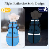 Norbi Dog Coat for Small Dogs, Winter Jacket with Built-in Harness, Water-Resistant Windproof Reflective Warm Adjustable Dog Clothes for Small Medium Dogs, Easy On Back Zipper