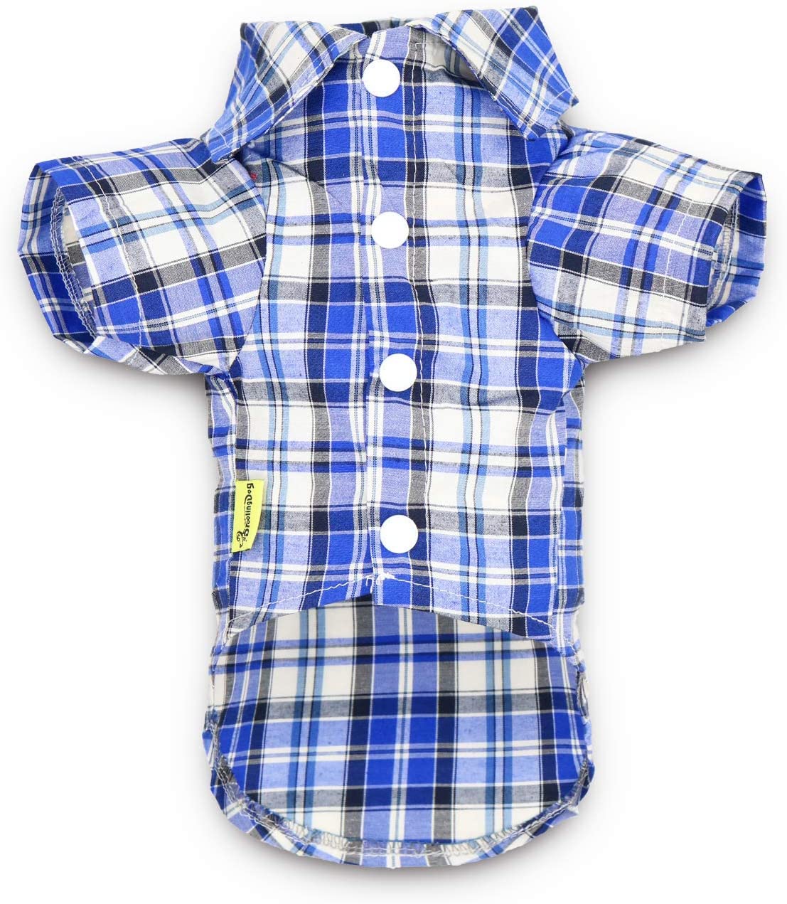 DroolingDog 3 Pack Plaid Dog Tee, Puppy Button Up Shirt, Polo T-Shirt, Breathable Summer Tee, Medium
