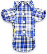 DroolingDog 3 Pack Plaid Dog Tee, Puppy Button Up Shirt, Polo T-Shirt, Breathable Summer Tee, Medium