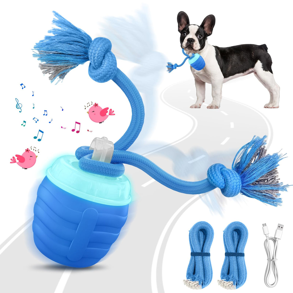 HVUATQ Interactive Dog Toys - 2026 Upgraded Motion Activated Balls for Medium/Large Dogs, Automatic Moving Dogs Toy Wicked Ball for Boredom, Interactive Dog Ball to Keep Them Busy(Blue)
