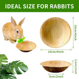 Jiaxix 30 Pcs Disposable Palm Leaf Bowls 4 inch Bowl for Rabbits, Compostable Like Bamboo Bowls Disposable Bowl Bunny Chew Toys Chewable Dish for Rabbits & Bunnies,Small Pets