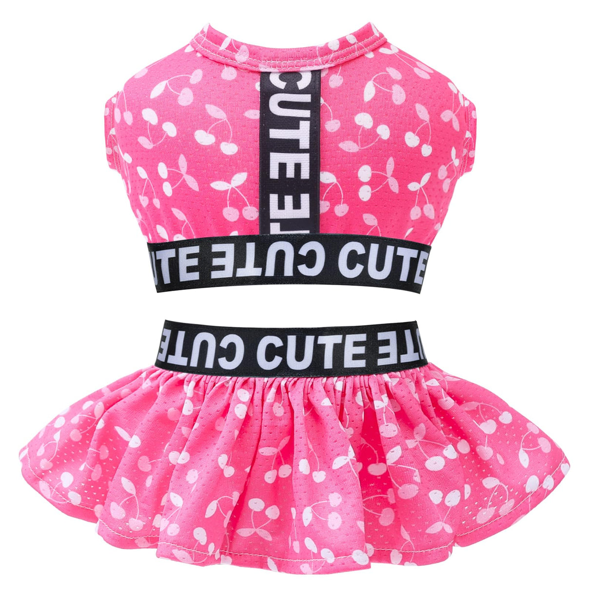 CuteBone Two Piece Dog Sports Dress Athleisure Puppy Skirt Lightweight Small Dogs Girl Clothes Cat Apparel SPS12L