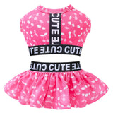 CuteBone Two Piece Dog Sports Dress Athleisure Puppy Skirt Lightweight Small Dogs Girl Clothes Cat Apparel SPS12L