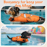 DENTRUN Dog Life Jacket for Small Dogs, Ripstop Adjustable Swim Vest with Rescue Handle, High Visibility Safety Flotation Jacket for Swimming, Boating, Beach, Pool, and Water Activities