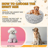 Youyole Large Washable Round Dog Bed Cover Replacement Waterproof 45 x 45 x 11 in Round Donut Bed Cover for Dog Soft Gray Pet Beds Protector Sheet with Lovely Star Print for Donut Beds & Pet Couch