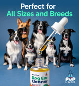 Pup Labs Ear Clear, Natural Dog Ear Cleaner and Infection Treatment for Dogs, Dog Drops for Itching, Irritation, & Wax Build-Up, 1 oz Bottle with Dropper