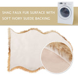 Asrug Faux Fur Dog Rug Plush and Fluffy Dog Mat Ultra Cozy Pet Throw Rug for Dogs Cats, Luxury Soft Faux Sheepskin Cover Seat Pad Shag Fur Area Rugs for Bedroom, 24 by 36 inches (Brown&White)