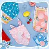 50 Pack Dog Bandanas Bulk Summer Spring Flower Dog Bandanas Pet Costume Dog Outfit Holiday Washable Scarf Pets Triangle Head Scarfs Bandanas Puppy Floral Dog Bibs for Girl and Boy