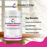 Breeder’s Edge Problem Female, Hormonal Support Supplement for Female Dogs & Cats, Natural Herbal & Amino Acid Blend to Support Reproductive Balance & Pregnancy Maintenance, Pork Liver Flavor, 454g
