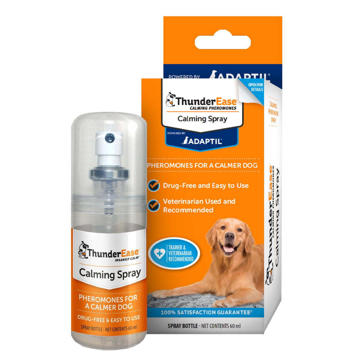 ThunderEase Dog Calming Pheromone Spray | Powered by ADAPTIL | Reduce Anxiety During Travel, Vet Visits and Boarding