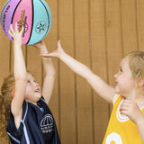 FAKOFIS Toddler Kids Basketball Size 3(22") Mini Basketball for Boys Girls Age 1 2 3 4 5 6,PU Rubber Indoor Outdoor Basket Balls for Training Shoot and Dribble