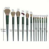 13Pcs Makeup Brush Set Soft Fluffy Professional Cosmetic Foundation Powder Eyeshadow Kabuki Blending Make Up Brush Beauty Tool With Bag Makeup Sponge Beauty Gift For Makeup Beginner ﻿