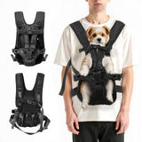 Dog Backpack Carrier, Legs-Out Front Carrier for Small Dogs, Adjustable Breathable Front Carrier for Hiking, Cycling, Travel (Black)