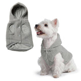 Spark Paws Dog Sweater, Hooded Hoodie for Cold, Warm Clothes for Small Medium Large Breeds - Silver Grey - M
