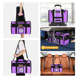 SECLATO Cat Carrier Pet Carriers Airline Approved for Small Dogs Kitten Carrier for Small Medium Animals Under 15lb, Collapsible Soft Sided Travel Carrier, Purple
