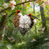 Irsnianianfa Handmade Fiber Bird Nesting Heart,Birds Nests Material Holder,Winter Tree Shelter for Wild Bird,Hummingbird Houses Nest Boxes Gifts for Outside Garden Art Birdhouse, Birds Lovers