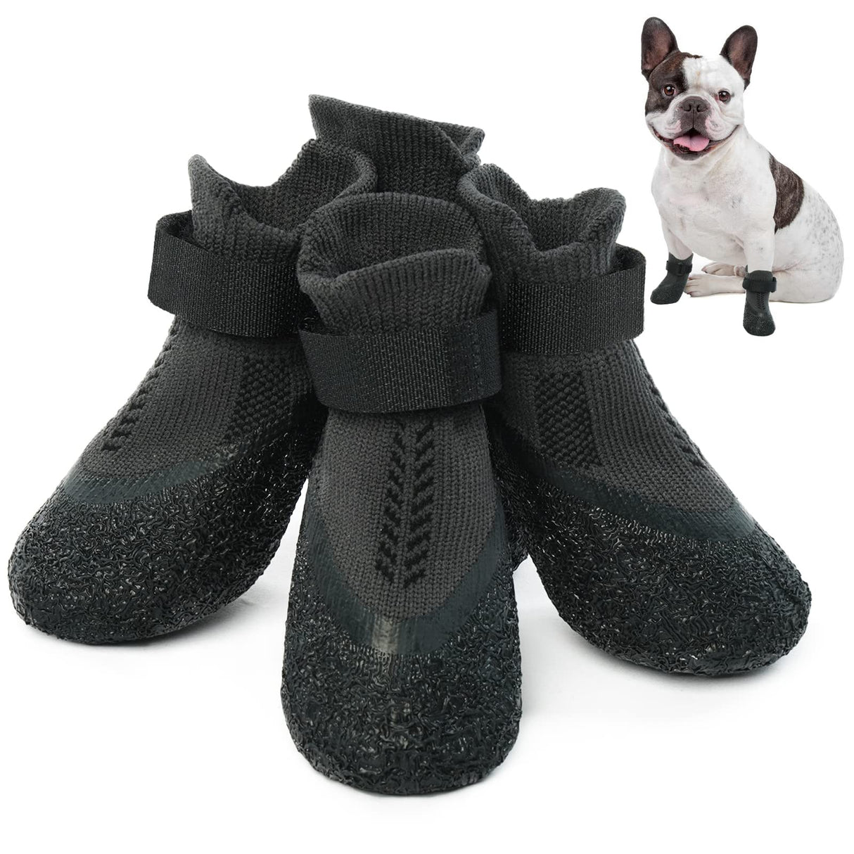 Puppy Dog Socks - Anti-Slip Grip Socks with Rubber & Straps, Non-Slip Paw Protectors for Small to Senior Dogs, Indoor/Outdoor Shoes/Booties for Hardwood & Hot Pavement