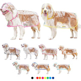 Pet Raincoat - Multi-Color Trim Transparent Waterproof Dog Rainwear, Large Dog Golden Retriever Labrador Rain Jacket for Outdoor Walks