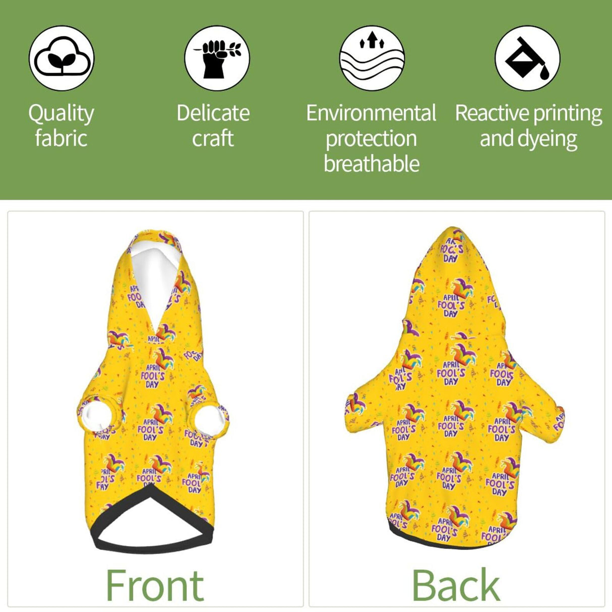 Happy April Fool'S Day Pet Wear Hoodie Small Dog Sweatshirt Warm Lightweight Easy to Wear Puppy Pets Apparel X-Large