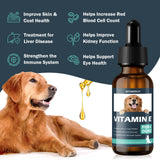 Vitamin E for Dogs - Dog Vitamins E - Vitamin E Dropper for Dogs, Improve Skin & Coat Health, Treatment for Liver Disease, Strengthen Immune System - Natural Formula for All Ages, and Breeds - 30 ML