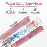 Discala Dog Dryer, Dog Grooming Blow Dryer Kit with Slicker Brush for Pet, High Velocity Blow Dryer for Dogs with Adjustable Speed and Temperature for Pet Grooming Supplies and Home Use, Pink